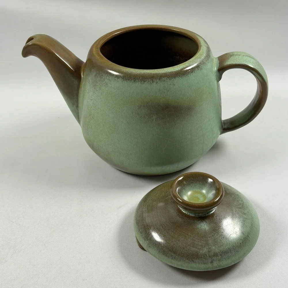 Vintage Frankoma Plainsman Teapot with Lid Prairie Green 4 Cup Flaws